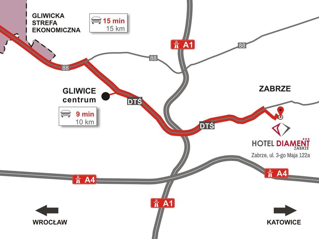 Hotel Diament Zabrze - Gliwice Exteriör bild
